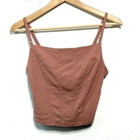 Free People Back On Track Cropped Cami Tank Top Strawberry Roan XS O262 - Picture 2 of 9